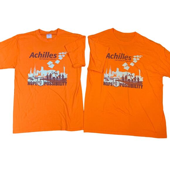 NYRR Achilles International Marathon T-Shirt 2015 Set of 2 - Picture 1 of 9